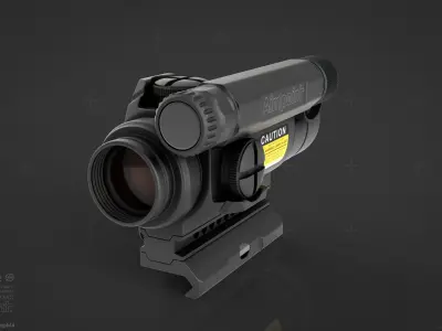 Aimpoint CompM4 - Sniper Aim Sight - AAA PBR Game Ready Low-poly 3D model