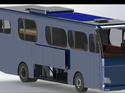 Caravan bus Low-poly 3D model