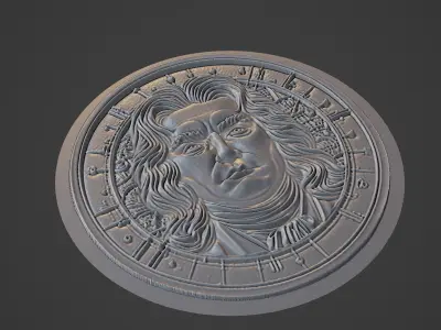 Isaac Newton Medallion 3D print model purchase