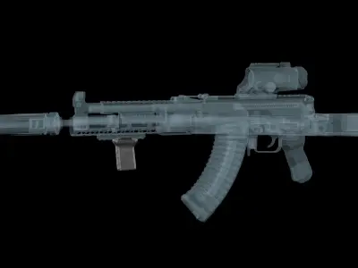 Vertical foregrip BCM GUNFIGHTER MOD 3 Low-poly 3D model