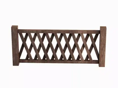 Wooden Fence B 03 Low-poly 3D model