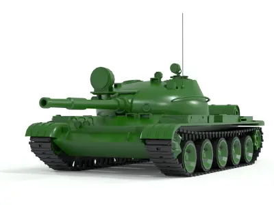 T-62 Low-poly tank  3D model