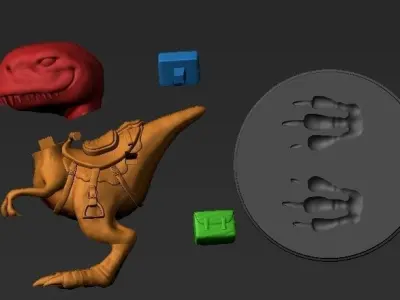 SMILING CARGO DINOSAUR 3D model