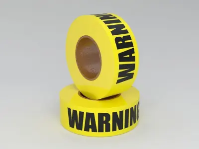 WARNING Tape Yellow 3D model