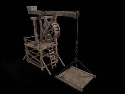 Wooden Crane Low-poly 3D model purchase