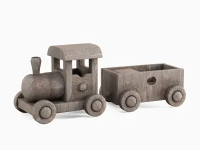 Wooden Toy Train 03 3D model