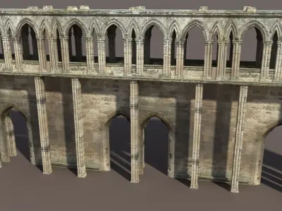 Castle Ruin 2 Low poly 3d Model Low-poly 3D model