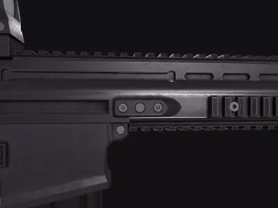 SCAR-H Rifle  Low-poly 3D model