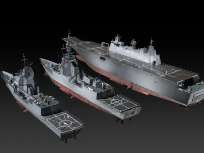 Royal Australia Navy game ready collection 3D Model Pack