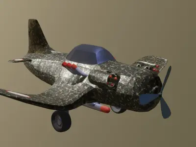 Low Poly War Plane Free low-poly 3D model