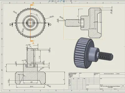 M4 Raendelschrauben-Kunststoff-Knurled-screws-plasitc 3D print model