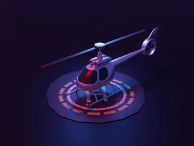 Low poly Helicopter Low-poly 3D model shop