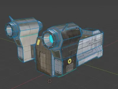 Game Ready PBR Low Poly Space Ship Low-poly 3D model