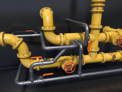 Pipe Kit Low-poly 3D model