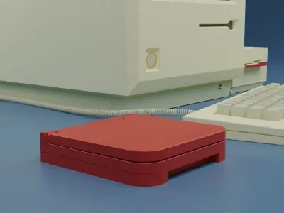 Retro Computer Gameboy and Joystick Low-poly 3D model