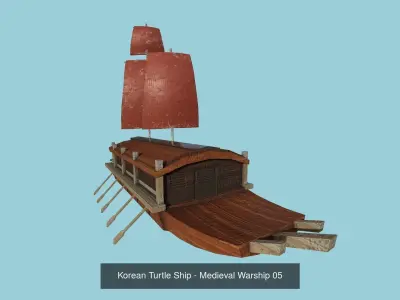 05 Korean Turtle Ships - Medieval Warship Pack Asset