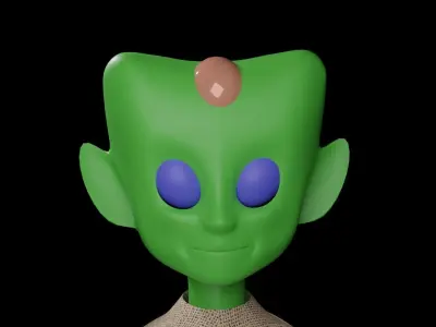 SIMPLE ALIEN  WITH TEXTURES  Free 3D model