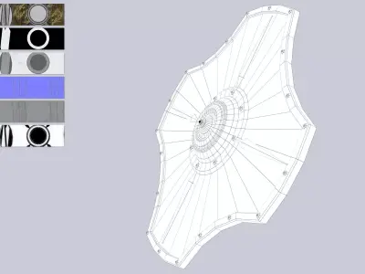 Viking shield Low-poly 3D model 2