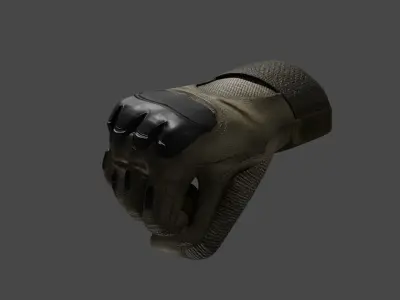 Tactical Military Gloves Low-poly 3D model