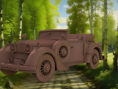 Vintage Classic Convertible Car Oldtimer 3D print model