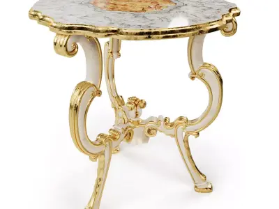 Tavolini Italian Early 20th Century Classic Baroque Tripod Table 3D model
