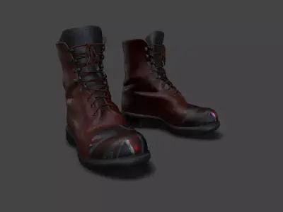 SHOE-006 Red Boots Low-poly 3D model