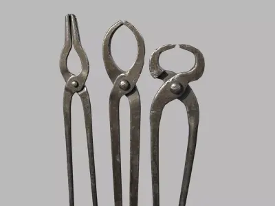 blacksmith tongs Low-poly 3D model
