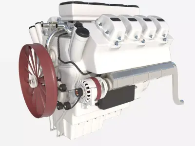8 cylinder car engine 3D model