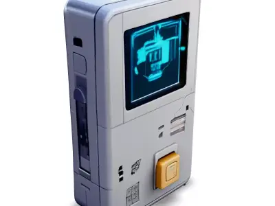 SciFi Futuristic Handheld Device Low-poly 3D model