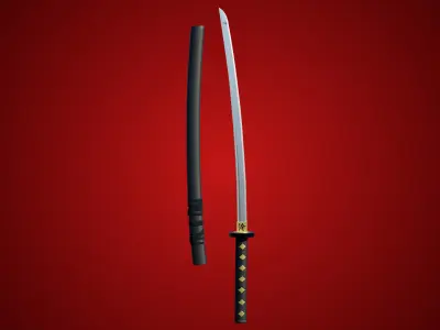 Sword 09 Game Ready PBR Unity UE Arnold V-Ray Textures Included Low-poly 3D model