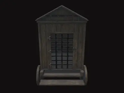Medieval Carriage V07 Low-poly 3D model