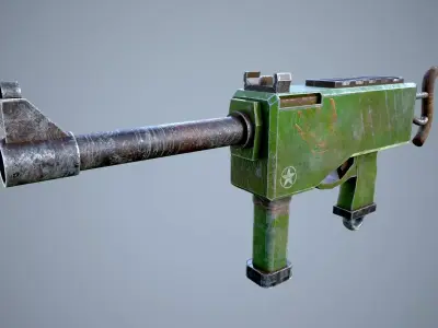 Dirty Gun  Low-poly 3D model