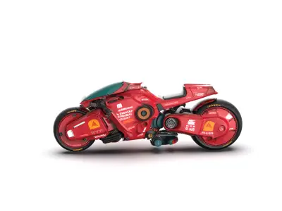 Night City Red Motorcycle Free 3D model