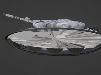 Gray toy tank 3D model