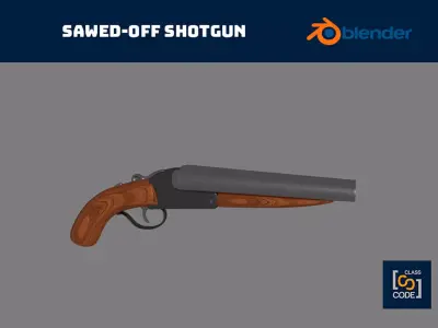 Sawed-off shotgun - Class Code 3D model