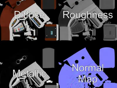 Vintage Slot Machine Model Pack with Detailed Design Low-poly 3D model