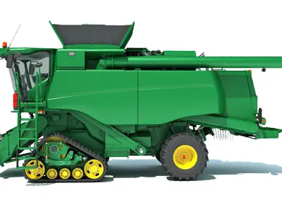 Tracked Combine Harvester 3D model purchase