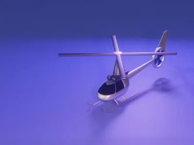 Helicopter 3D model Animated