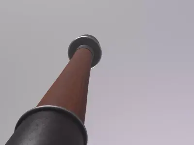 Grenade wooden stick with handle Low-poly 3D model