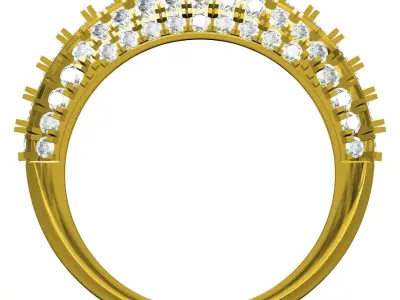 Antique Pave Set Iced Diamond Band 3D print model