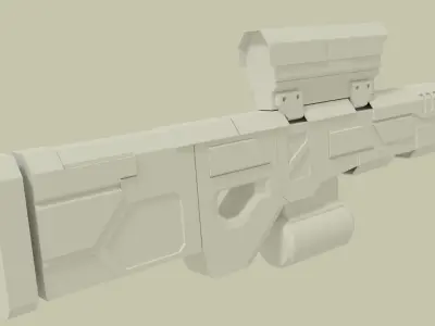 sci fi machine gun Free low-poly 3D model