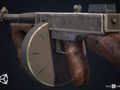 M1A1 Thompson Low-poly 3D model purchase