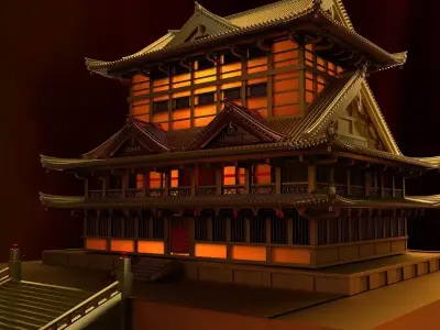 Chinese house 3D model get