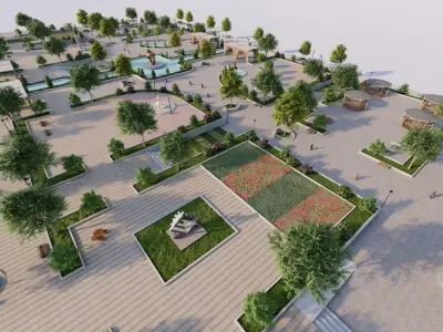 Master park-Regional park project-Private Park Landscape 3D model purchase