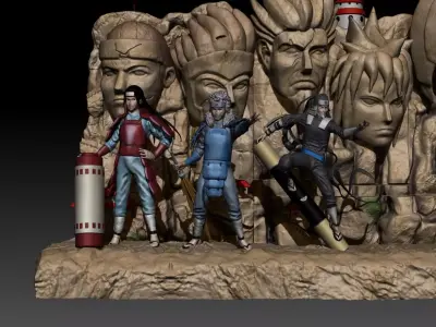 NARUTO WALL OF HOKAGE 3D print model
