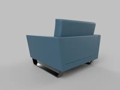sofa single seater Low-poly 3D model