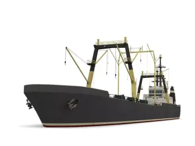 dry cargo ship Low-poly 3D model