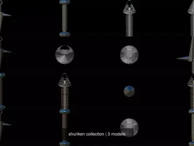 shuriken collection metal spike 3D Model Pack