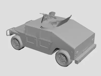 Military Humvee Low-poly 3D model
