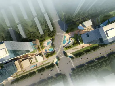 3Dmax fashion city commercial square building 405 3D model